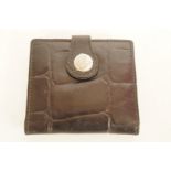 A Mulberry folding leather double photograph holder, W 7.5cm