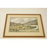 J. Ingham Riley, Borrowdale Valley and Derwentwater, watercolour, signed lower left, 34.5cm x