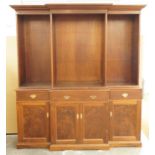 A mahogany breakfront cabinet in George III style W 222cm H 198cm D 59cm