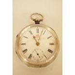 Ford and Calloway Ltd, a silver open faced key wind pocket watch, Birmingham 1902, with an enamel