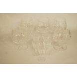 A set of five Waterford brandy balloons etched mark and five sherry glasses also etched mark