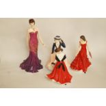 Four Royal Worcester porcelain figures Amelia, Ruby, Cristina and Sian Wales; three with original