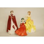 A Royal Worcester figure in celebration of the Queen's 80th birthday 2006, H 24cm, printed marks in