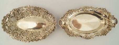 A late Victorian silver bon bon dish, by James Dixon & Son, Sheffield 1897, of oval outline,