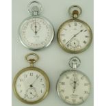 An Omega open faced pocket watch; an unsigned open faced pocket watch;