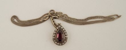An Edwardian garnet and diamond pendant,