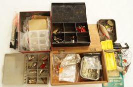A quantity of vintage lures including Mepps, Voblex,