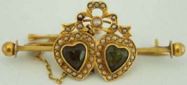 An Edwardian gold sweetheart brooch,