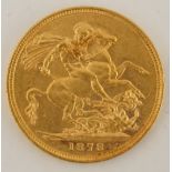 An 1878 full sovereign, Victoria young head,