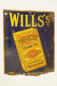 A Wills cigarette rectangular enamel advertising sign,