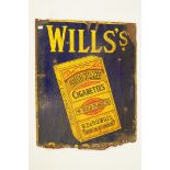 A Wills cigarette rectangular enamel advertising sign,