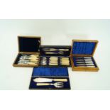 A silver and mother of pearl handled part set of fruit knives and forks, Sheffield 1936,