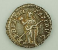 Severus Alexander (222- 235) A silver denarius of Severus Alexander showing a Perpetuitas holding a