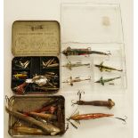 A large collection of vintage minnows and baits including Hardy and Allcocks