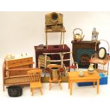 A collection of dolls house furniture