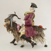 A late 19th/early 20th century Sitzendorf porcelain figure of Count  Bruhl's tailor,