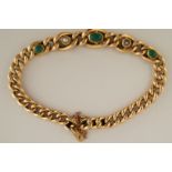 An Edwardian turquoise and split pearl bracelet, stamped '15',