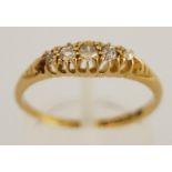 An Edwardian five stone diamond 18 carat gold ring, Chester 1905,