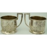 A pair of Austrian silver tea glass holders, with control marks,
