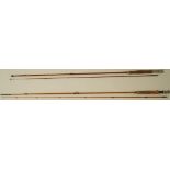 Two split cane trout fly rods, AE Rudge 8 1/2' 2 piece,