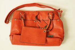 WITHDRAWN A Jimmy Choo red leather handbag with removable strap and attachable document wallet