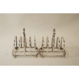 A pair of late Victorian silver toast racks, London 1900,