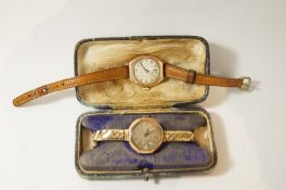 A lady's 9 ct gold Walker & Hall wrist watch,