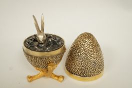 A Stuart Devlin silver gilt 'Rabbit' egg, London 1969,
