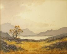 W Hayes
Lake landscape
Watercolour and bodycolour
Signed lower right
21cm x 26cm