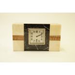A French marble Art Deco clock, 18cm high,