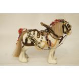 A Beswick Clydesdale horse with harness, printed marks,