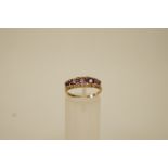 A 9 ct gold five stone dress ring, finger size L, 2.