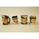 A collection of Royal Doulton character jugs: Parson Brown, Beefeater, Simon the Cellarer,