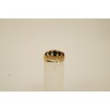 A 9 ct gold five stone dress ring, finger size K1/2, 3.