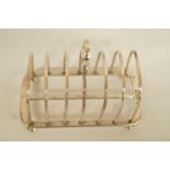 A silver toast rack, by William Hutton & Sons Ltd, London 1901, of plain six division form, 13.