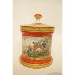 A Victorian Prattware pottery tobacco jar,