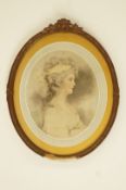 After John Downman A R A (British) (1750-1824) 'Miss Dun' hand coloured print,
