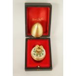 A Stuart Devlin silver gilt 'Prince of Wales feathers' egg, London 1981,