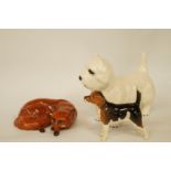 A Beswick figure of a hound, printed marks, 7.