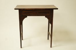 A mahogany and oak side table, with mahogany top and oak base,  73cm high, 71cm wide,