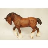 A Beswick brown shire horse, black printed marks,