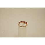 A ruby and diamond 9 ct gold dress ring,