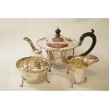 A three piece silver bachelor tea service, by Mappin & Webb, Birmingham 1916,