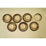 A set of six Cauldron Ltd tea cups, saucers and tea plates with matching sugar bowl,