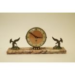 An Art Deco style mantel time piece,