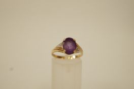 A 9ct gold amethyst dress ring,