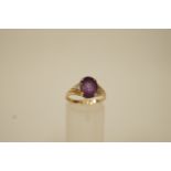 A 9ct gold amethyst dress ring,