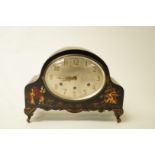 An early 20th century chinoiserie mantel clock on raised bracket feet, 30.5cm high, 38.