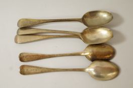 A set of five silver tea spoons, by Charles Boyton, London 1886, old English pattern, 111g (3.