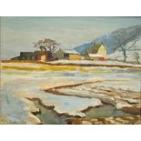 Peter Coates
Holt Farm under Snow
Oil on board
Signed lower left and titled verso
35cm x 46cm